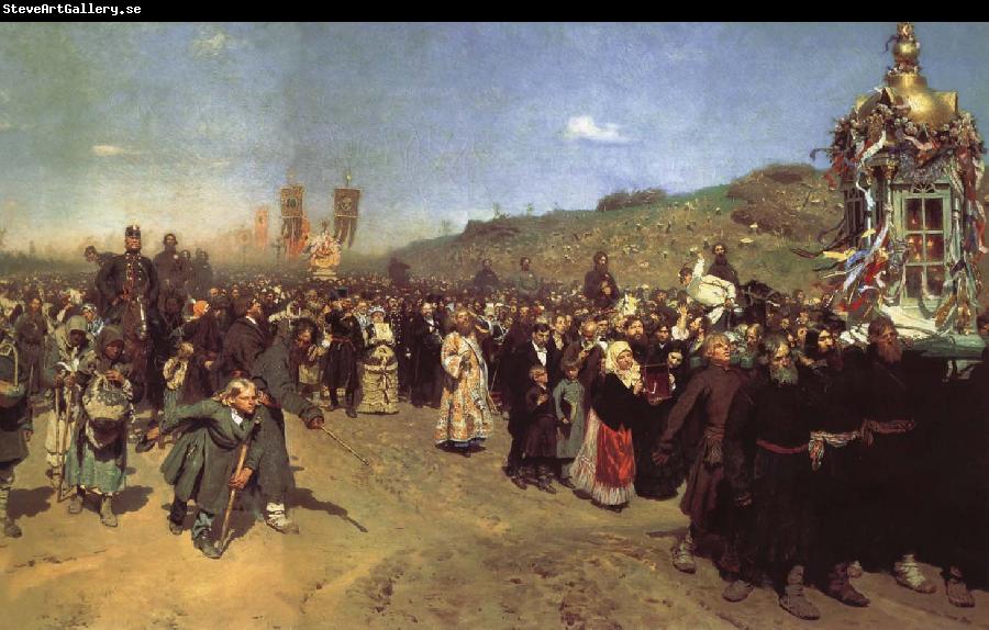 Ilya Repin Religious Procession in the Province of Kursk